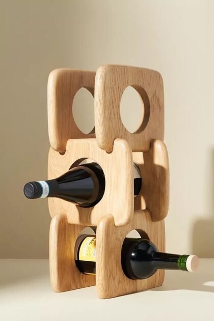Elegant Wooden Wine Rack